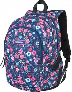 Рюкзак 3 zip Jungle flowers, синий (Target, 21886)